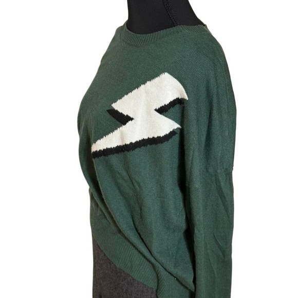 Forest Green Graphic Sweater, Sz L,Soft Crewneck, Rocker, Gamer, Edgy - Picture 2 of 8